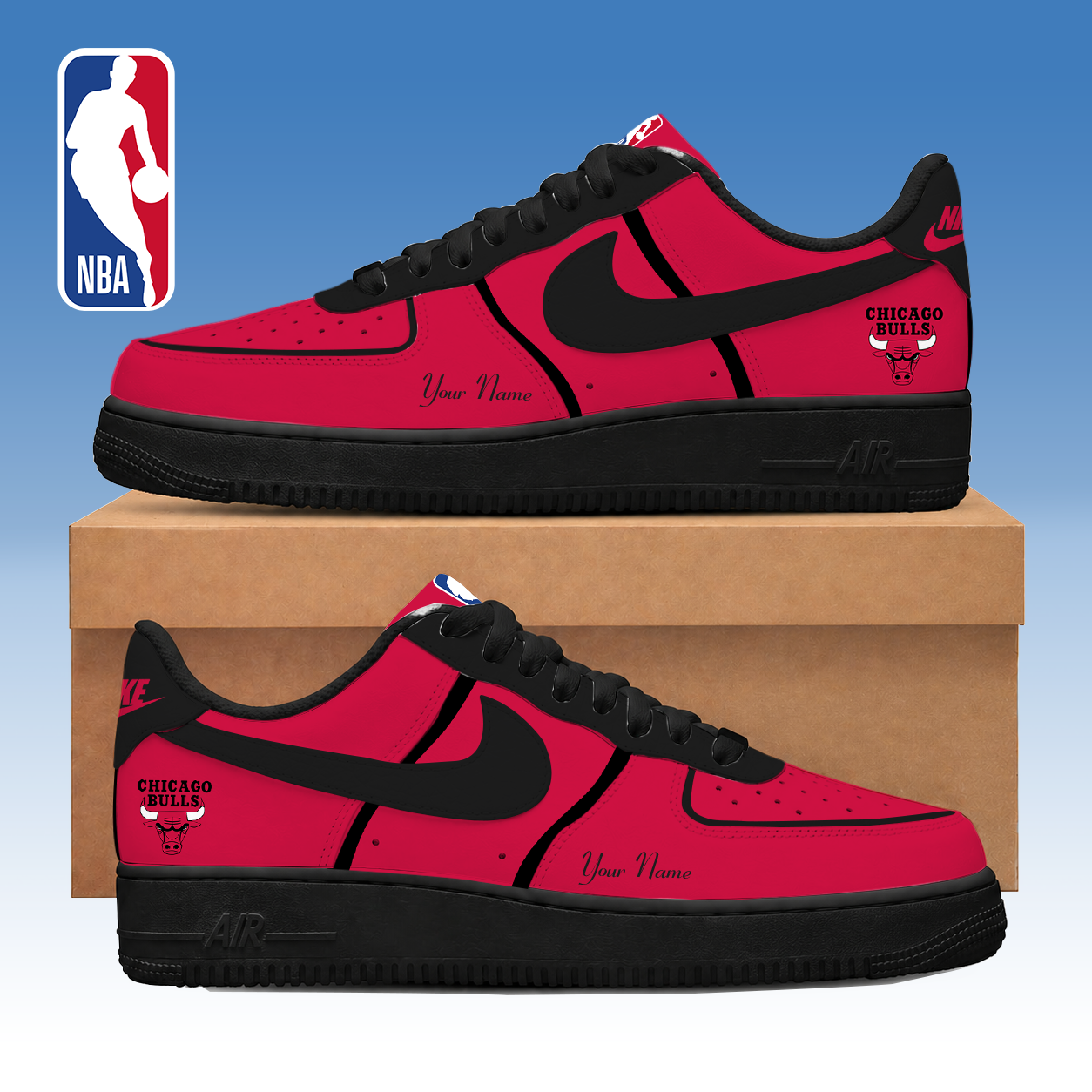 FINAL SALE - NEW CUSTOMIZED NBA19 CBU CHICAGO BULLS AF1 SNEAKERS