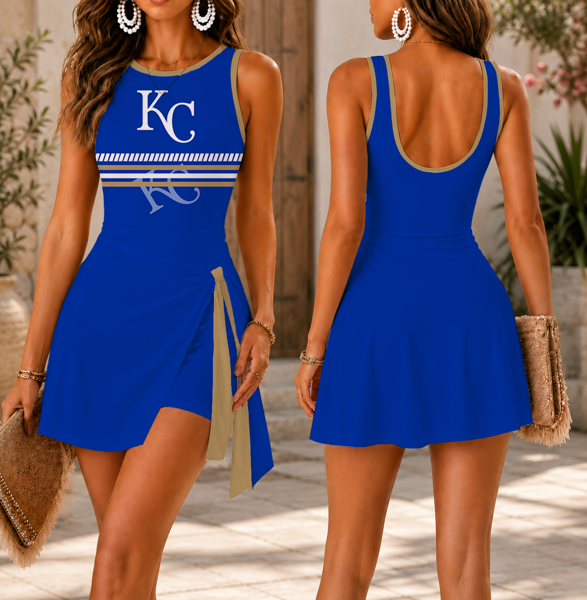 VIRAL EDITION - NEW CUSTOMIZED MLB19 KCR KANSAS CITY ROYALS WOMEN'S SUMMER SKORT DRESS
