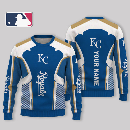 LIMITED EDITION - NEW CUSTOMIZED MLB19 KCR KANSAS CITY ROYALS UGLY SWEATER