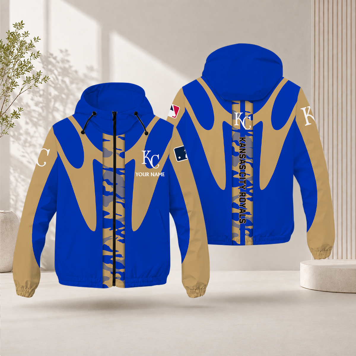 SPECIAL EDITION - NEW CUSTOMIZED MLB19 KCR KANSAS CITY ROYALS WINDBREAKER JACKET