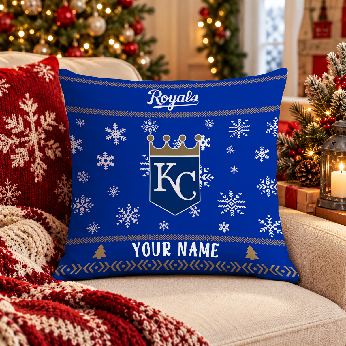 FINAL SALE - NEW PERSONALIZED MLB19 KCR KANSAS CITY ROYALS PILLOW CASE