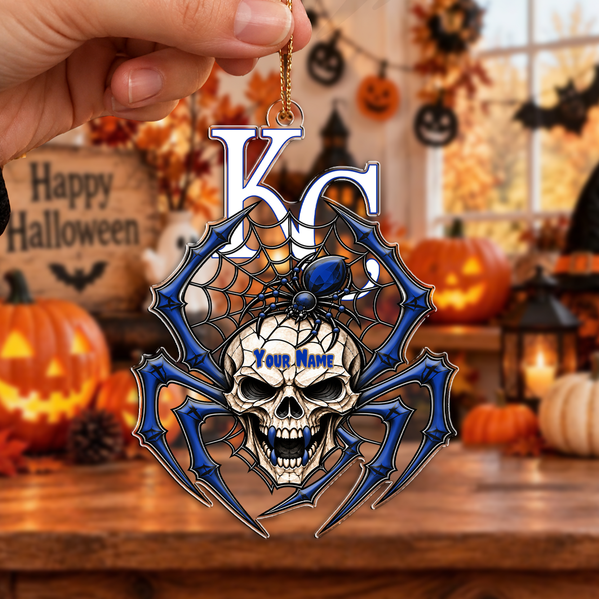 FINAL SALE - NEW CUSTOMIZED MLB19 KCR KANSAS CITY ROYALS HALLOWEEN ACRYLIC ORNAMENT