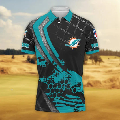 LIMITED EDITION - NEW CUSTOMIZED NFL19 MDP MIAMI DOLPHINS POLO SHIRT