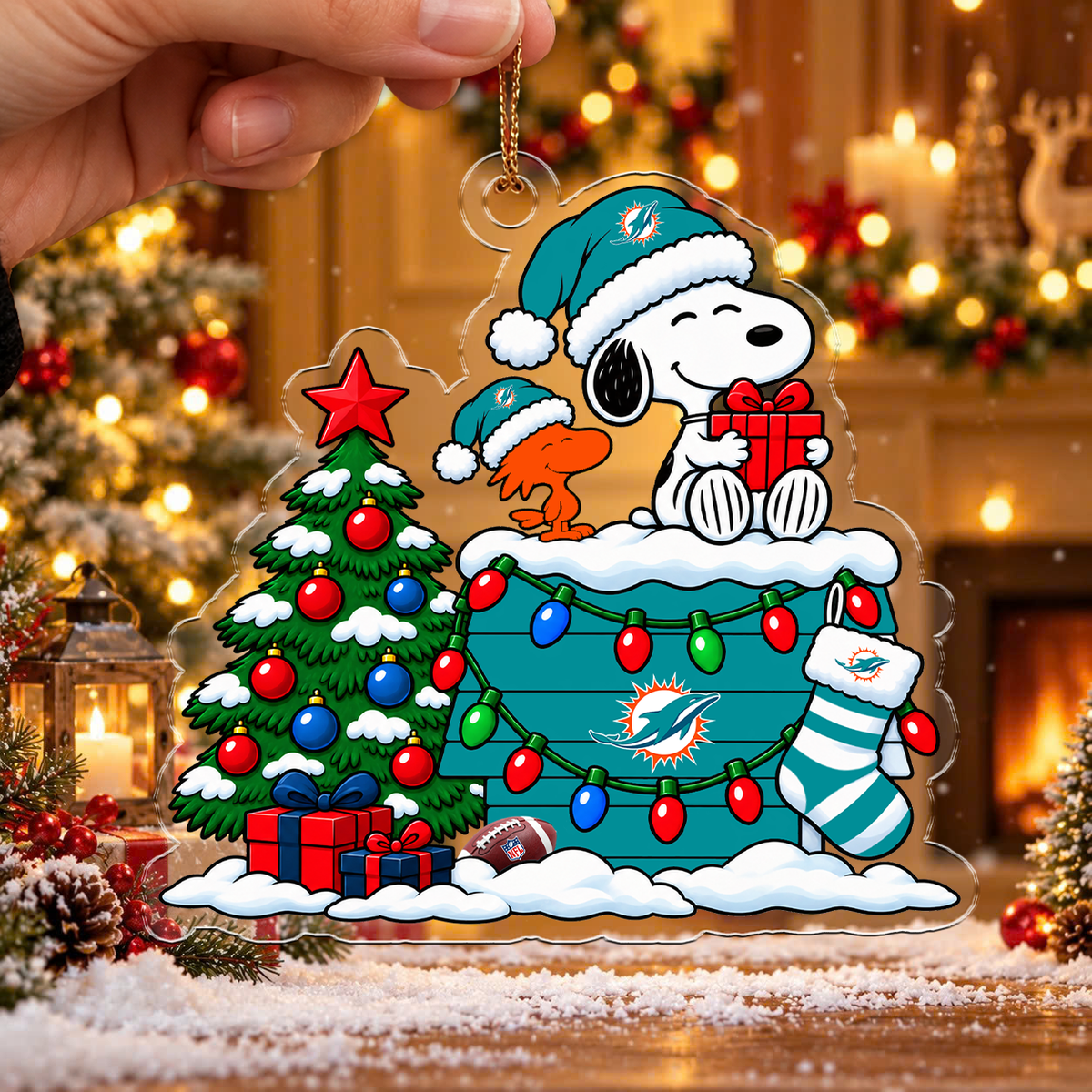 HOT DEAL - NEW CUSTOMIZED NFL19 MDP MIAMI DOLPHINS CHRISTMAS ACRYLIC ORNAMENT