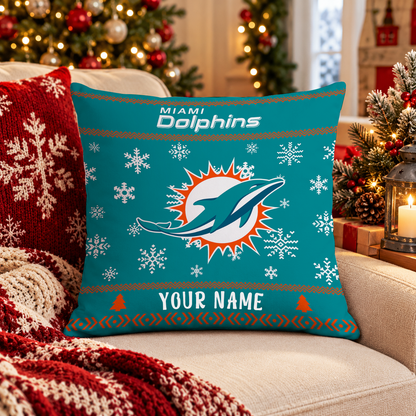 FINAL SALE - NEW PERSONALIZED NFL19 MDP MIAMI DOLPHINS PILLOW CASE