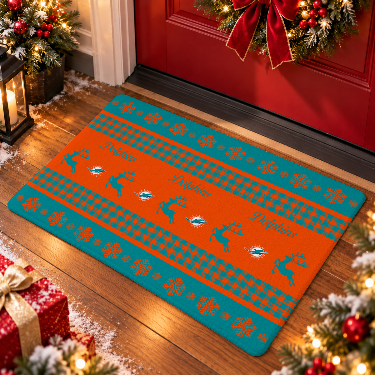 ELITE EDITION - NEW CUSTOMIZED NFL19 MDP MIAMI DOLPHINS WATER-ABSORBENT FLOOR MAT