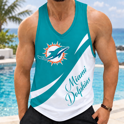 ELITE EDITION - NEW CUSTOMIZED NFL19 MDP MIAMI DOLPHINS MEN'S TANK TOP