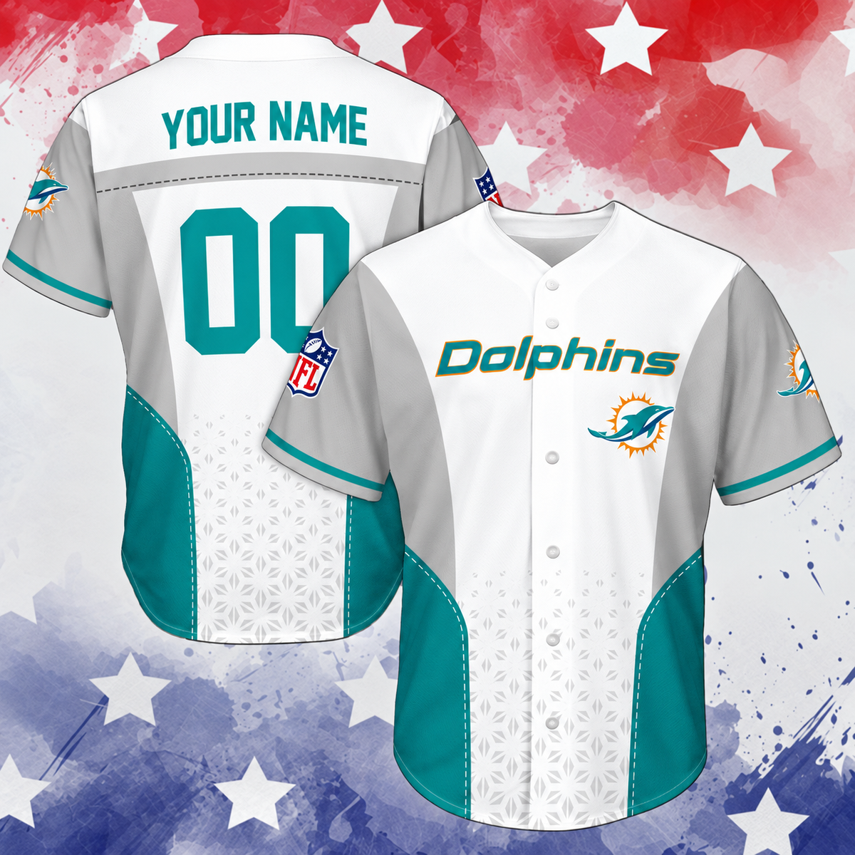 VIRAL EDITION - NEW CUSTOMIZED NFL19 MDP MIAMI DOLPHINS BASEBALL JERSEY