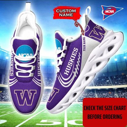 FLASH SALE - NEW CUSTOMIZED NCAA FBS19 WSH WASHINGTON HUSKIES CLUNKY SNEAKERS