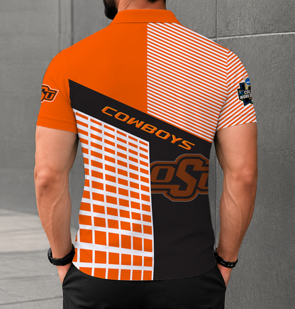 LIMITED EDITION - NEW CUSTOMIZED NCAA CWS19 OSC OKLAHOMA STATE COWBOYS POLO SHIRT