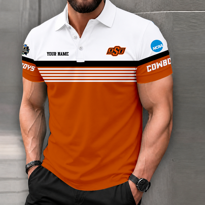 LIMITED EDITION - NEW CUSTOMIZED NCAA CWS19 OSC OKLAHOMA STATE COWBOYS POLO SHIRT