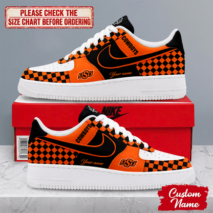 SPECIAL EDITION - NEW CUSTOMIZED NCAA CWS19 OSC OKLAHOMA STATE COWBOYS AF1 SHOES