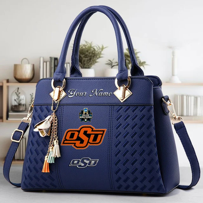 VIRAL EDITON - NEW CUSTOMIZED NCAA CWS19 OSC OS COWBOYS ZIP HANDBAG MULTICOLOR