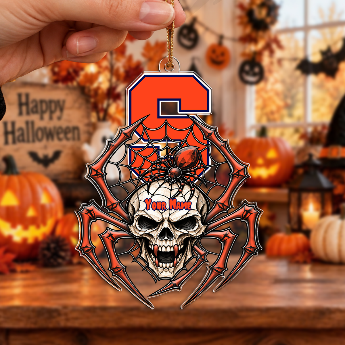 FINAL SALE - NEW CUSTOMIZED NCAA MAM19 SYO SYRACUSE ORANGE HALLOWEEN ACRYLIC ORNAMENT