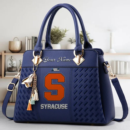 VIRAL EDITON - NEW CUSTOMIZED NCAA MAM19 SYO SY ORANGE ZIP HANDBAG MULTICOLOR