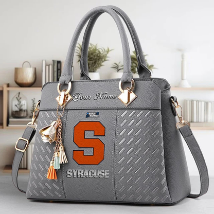 VIRAL EDITON - NEW CUSTOMIZED NCAA MAM19 SYO SY ORANGE ZIP HANDBAG MULTICOLOR