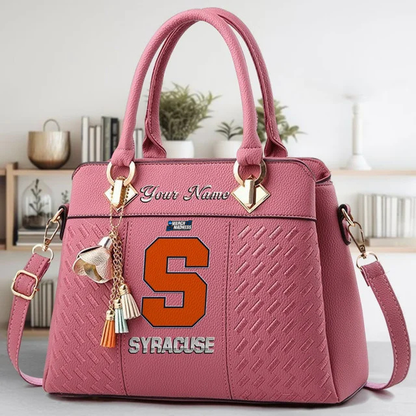 VIRAL EDITON - NEW CUSTOMIZED NCAA MAM19 SYO SY ORANGE ZIP HANDBAG MULTICOLOR