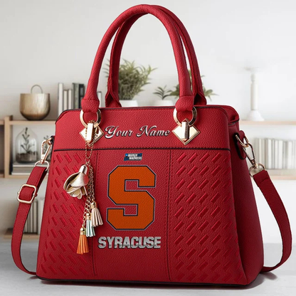 VIRAL EDITON - NEW CUSTOMIZED NCAA MAM19 SYO SY ORANGE ZIP HANDBAG MULTICOLOR