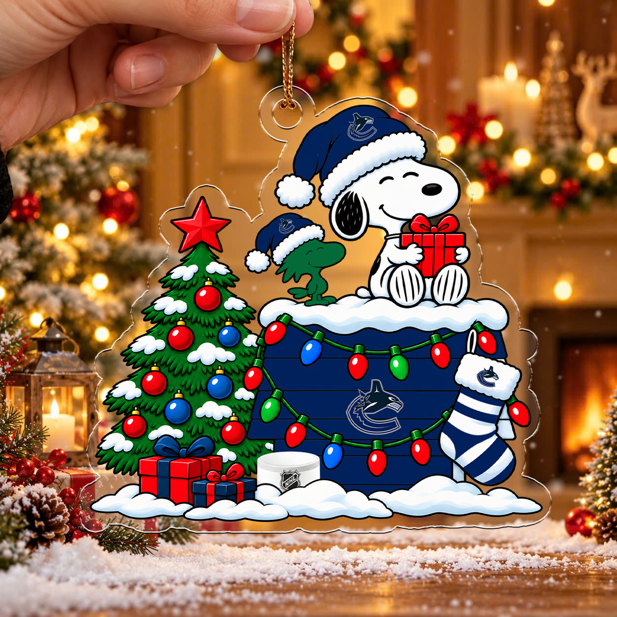 FLASH SALE - NEW CUSTOMIZED NHL19 VCC VANCOUVER CANUCKS CHRISTMAS ACRYLIC ORNAMENT