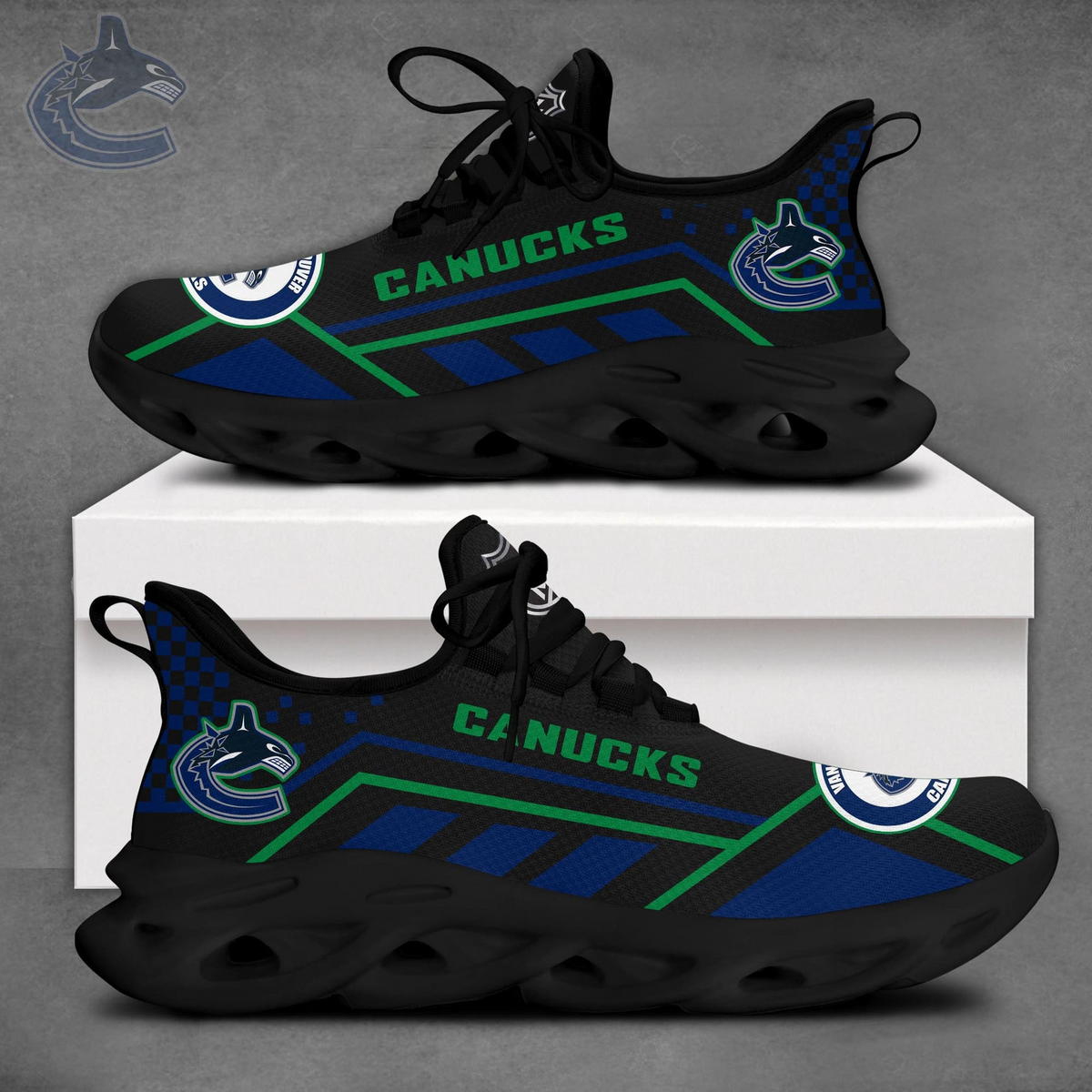 LIMITED EDITION - NEW CUSTOMIZED NHL19 VCC VANCOUVER CANUCKS CLUNKY SNEAKERS