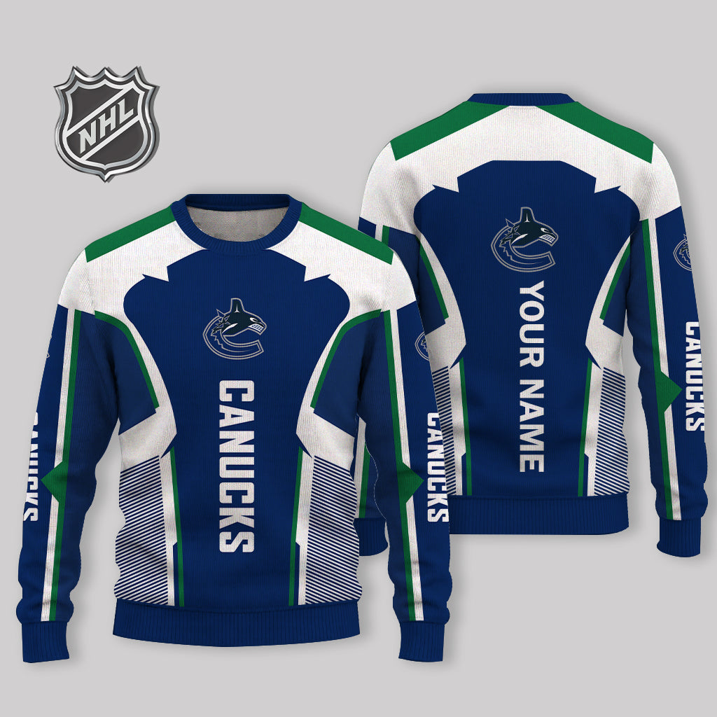 LIMITED EDITION - NEW CUSTOMIZED NHL19 VCC VANCOUVER CANUCKS UGLY SWEATER