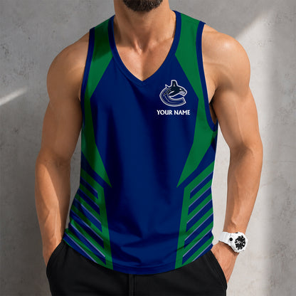 LIMITED EDITION - NEW CUSTOMIZED NHL19 VCC VANCOUVER CANUCKS MEN'S TANK TOP