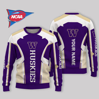 LIMITED EDITION - NEW CUSTOMIZED NCAA FBS19 WSH WASHINGTON HUSKIES UGLY SWEATER