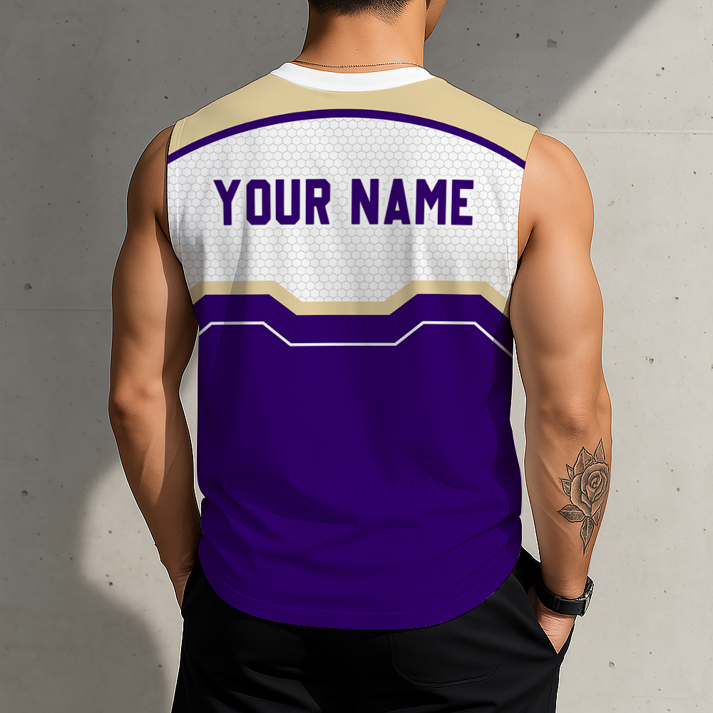 LIMITED EDITION - NEW CUSTOMIZED NCAA FBS19 WSH WASHINGTON HUSKIES MEN'S GYM SHIRT
