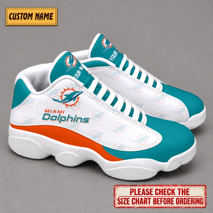 LIMITED EDITION - NEW CUSTOMIZED NFL19 MDP MIAMI DOLPHINS AIR JORDAN 13 LOW TOP SNEAKER
