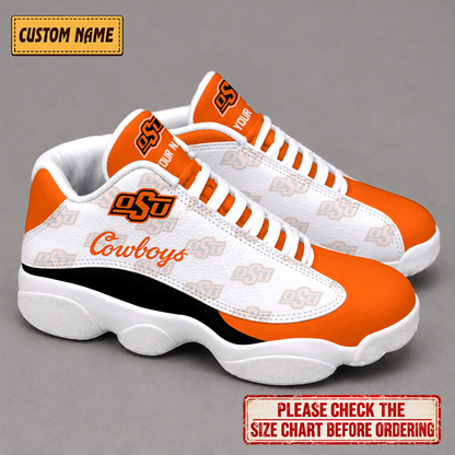 LIMITED EDITION - NEW CUSTOMIZED NCAA CWS19 OSC OKLAHOMA STATE COWBOYS AIR JORDAN 13 LOW TOP SNEAKER