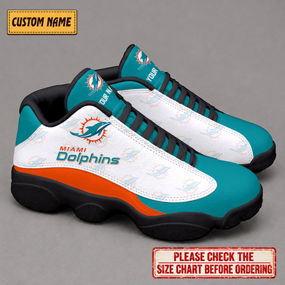 LIMITED EDITION - NEW CUSTOMIZED NFL19 MDP MIAMI DOLPHINS AIR JORDAN 13 LOW TOP SNEAKER