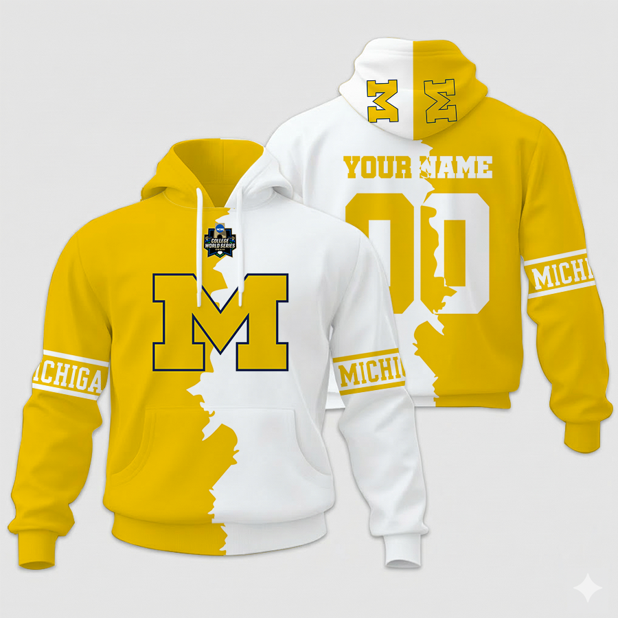 LIMITED EDITION - NEW CUSTOMIZED NCAA CWS01 MIW MI WOLVERINES UNISEX HOODIE & ZIP HOODIE