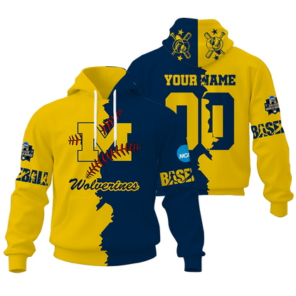 LIMITED EDITION - NEW CUSTOMIZED NCAA CWS01 MIW MI WOLVERINES UNISEX HOODIE & ZIP HOODIE