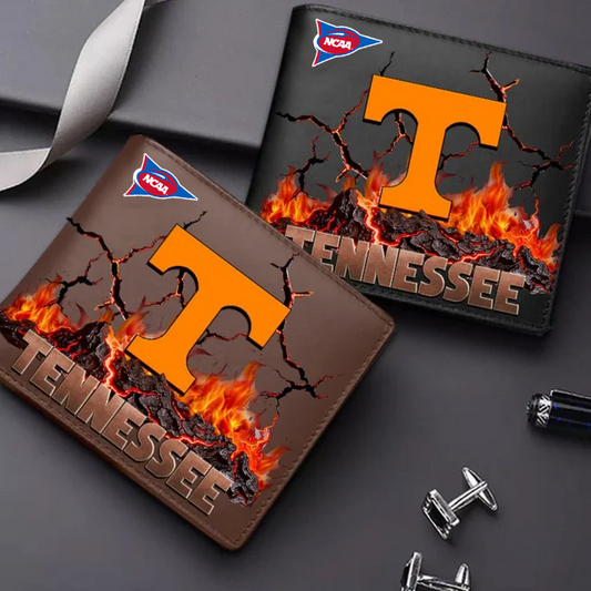 LIMITED EDITION - NEW CUSTOMIZED FBS NCAA01 TNV TN VOLUNTEERS LEATHER WALLET