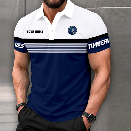 FINAL SALE - NEW CUSTOMIZED NBA05 MTW MINNESOTA TIMBERWOLVES POLO SHIRT