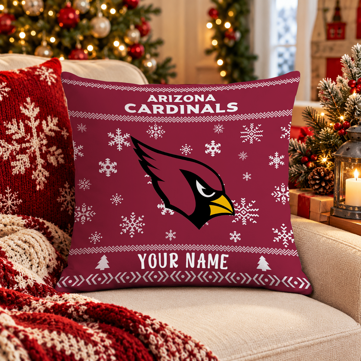 FINAL SALE - NEW PERSONALIZED NFL20 ARC ARIZONA CARDINALS PILLOW CASE