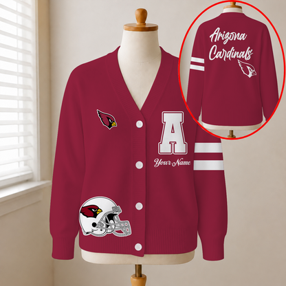 EXCLUSIVE EDITION - NEW CUSTOMIZED NFL20 ARC ARIZONA CARDINALS CARDIGAN