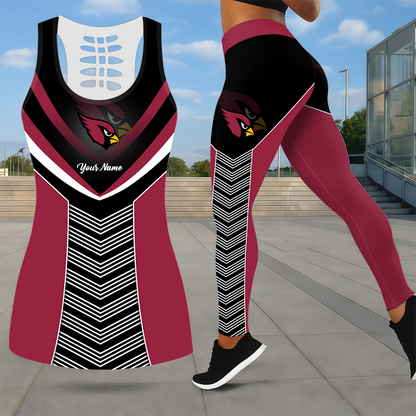 LIMITED EDITION - NEW CUSTOMIZED NFL20 ARC ARIZONA CARDINALS LEGGINGS & HOLLOW TANK TOP SET