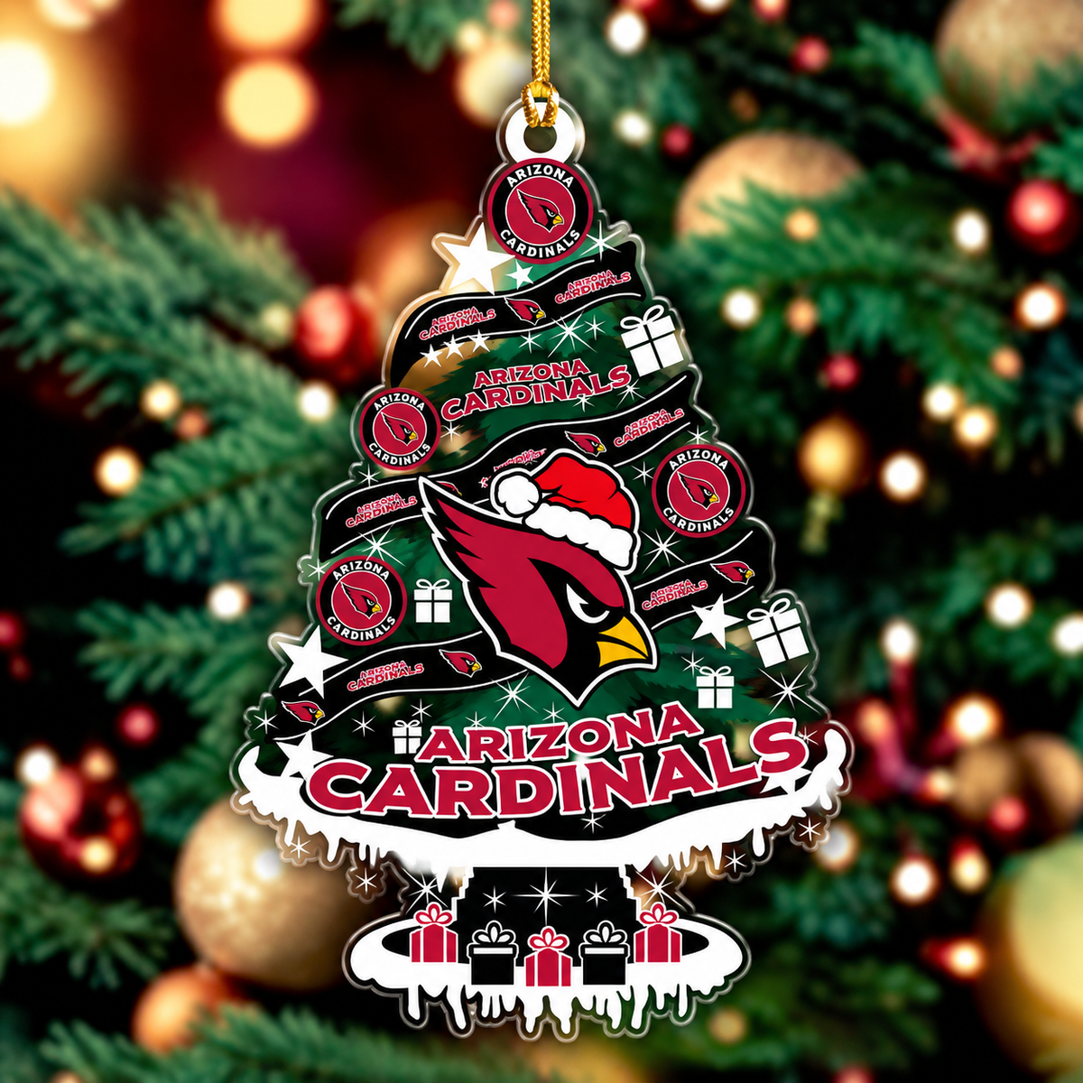 SPECIAL EDITION - NEW CUSTOMIZED NFL20 ARC ARIZONA CARDINALS CHRISTMAS ACRYLIC ORNAMENT