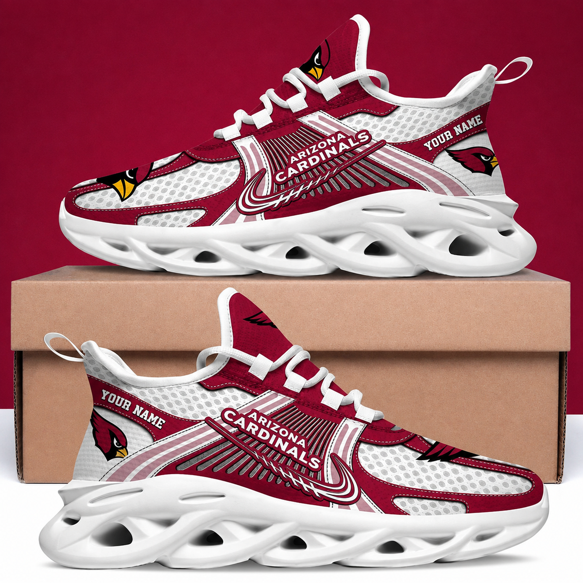 SPECIAL EDITION - NEW CUSTOMIZED NFL20 ARC ARIZONA CARDINALS MAX SOUL SHOES