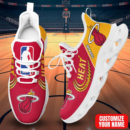 FINAL SALE - NEW CUSTOMIZED NBA20 MHE MIAMI HEAT PREMIUM CLUNKY SNEAKERS