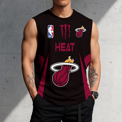 FINAL SALE - NEW CUSTOMIZED NBA20 MHE MIAMI HEAT MEN'S GYM SHIRT
