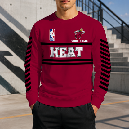 FINAL SALE - NEW CUSTOMIZED NBA20 MHE MIAMI HEAT UNISEX SWEATSHIRT