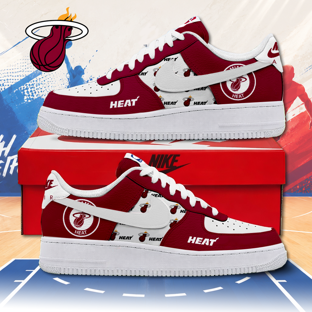 FINAL SALE - NEW CUSTOMIZED NBA20 MHE MIAMI HEAT AF1 SNEAKERS