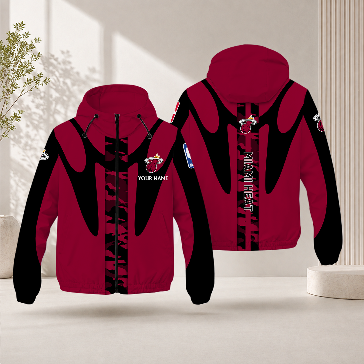 LIMITED EDITION - NEW CUSTOMIZED NBA20 MHE MIAMI HEAT WINDBREAKER JACKET