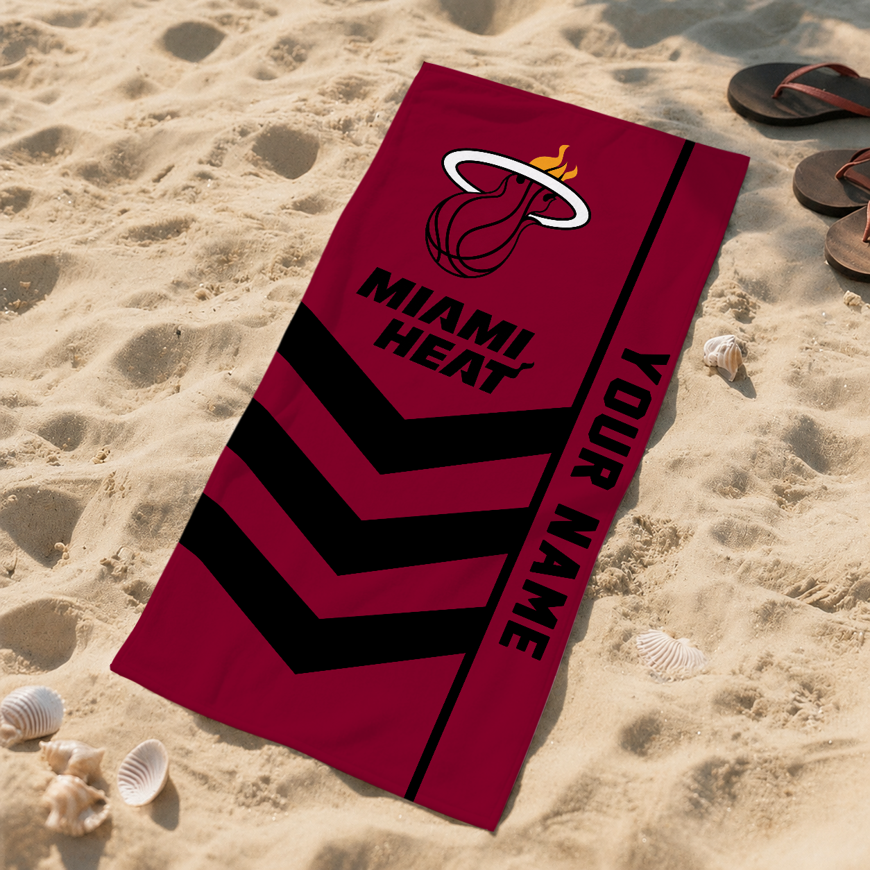 HOT DEAL - NEW CUSTOMIZED NBA20 MHE MIAMI HEAT BEACH TOWEL FOR FAN