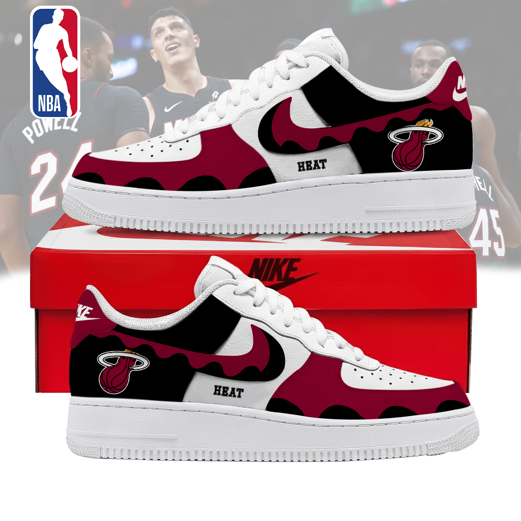 FINAL SALE - NEW CUSTOMIZED NBA20 MHE MIAMI HEAT AF1 SNEAKERS