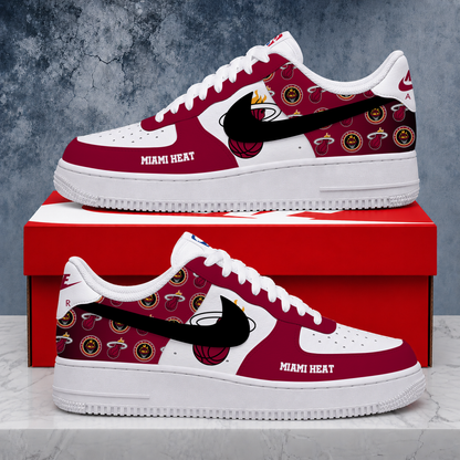 ELITE EDITION - NEW CUSTOMIZED NBA20 MHE MIAMI HEAT AF1 SNEAKERS