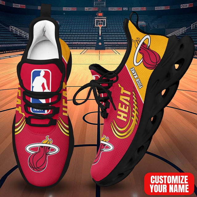 FINAL SALE - NEW CUSTOMIZED NBA20 MHE MIAMI HEAT PREMIUM CLUNKY SNEAKERS