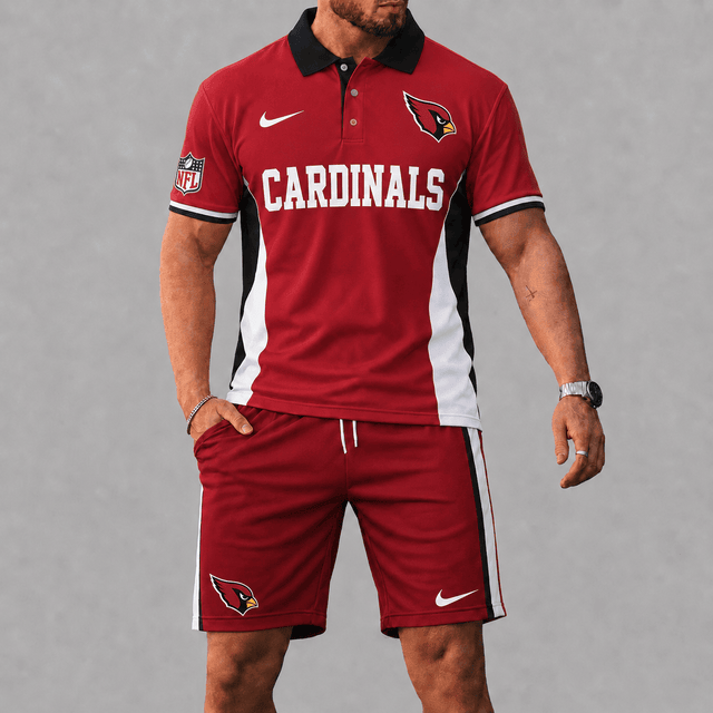 SPECIAL EDITION - NEW CUSTOMIZED | NFL20 ARC ARIZONA CARDINALS POLO SHIRT & SHORT PANTS SET